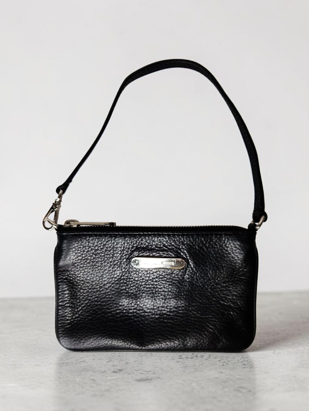 Michael Kors Black Pebbled Leather Wristlet Clutch with Convertible Strap